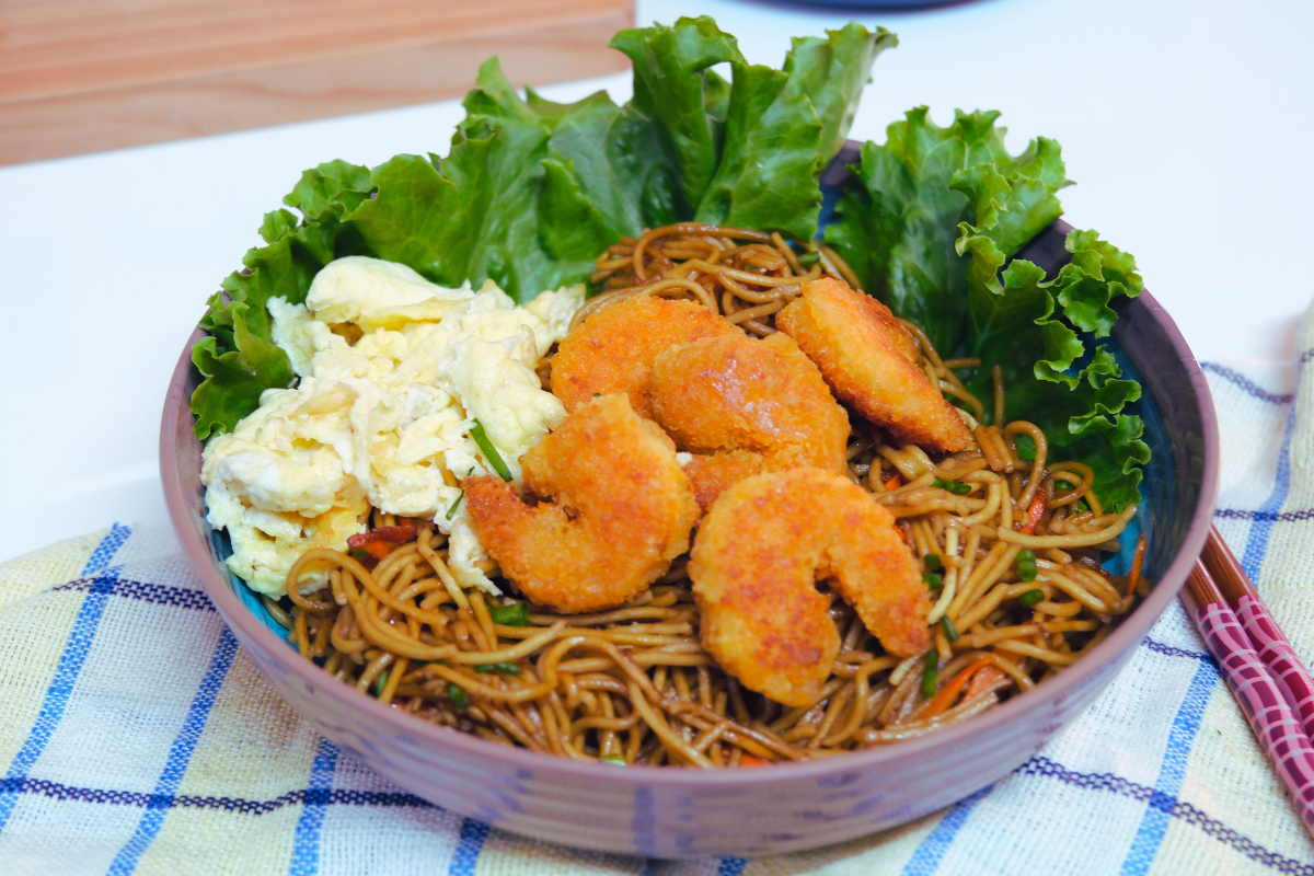 Easy Stir-Fry Noodles with Popcorn Shrimp | Quick & Delicious Recipe